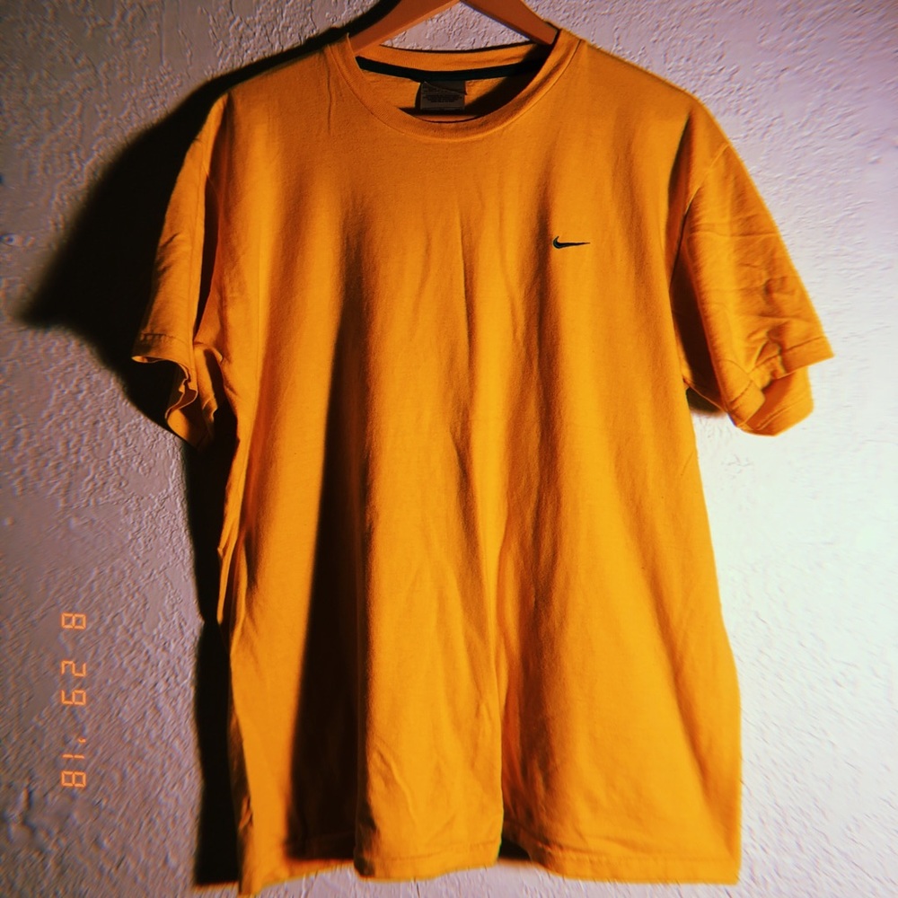 Vintage Yellow Nike T Shirt with Green Logo